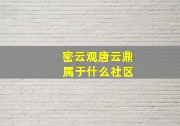 密云观唐云鼎 属于什么社区